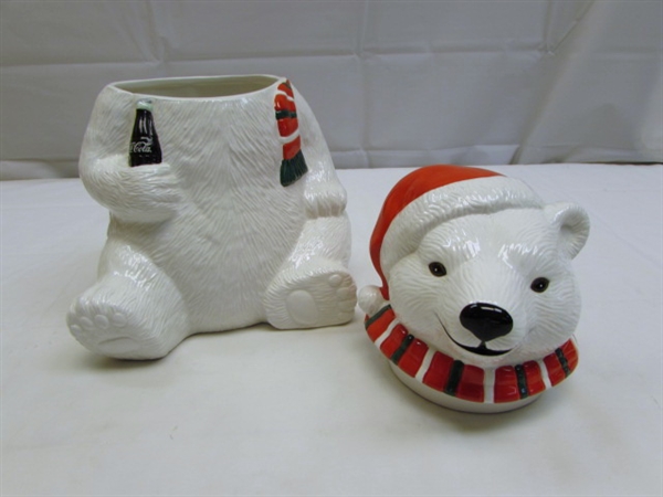 NIB VINTAGE COCA-COLA POLAR BEAR COOKIE JAR