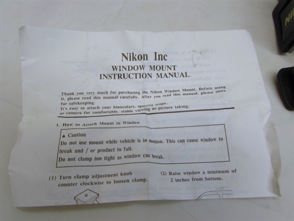 NIKON WINDOW MOUNT FOR SPOTTING SCOPES/BINOCULARS OR CAMERAS