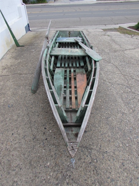 VINTAGE WOOD ROW BOAT