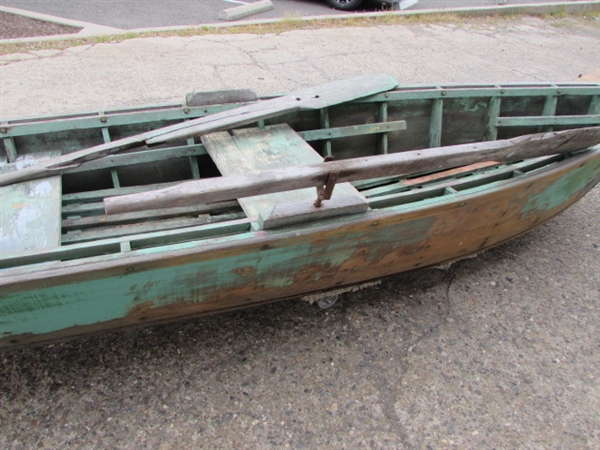 VINTAGE WOOD ROW BOAT