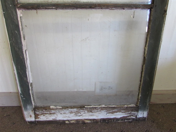 VINTAGE/ANTIQUE 3-PANE WINDOW WITH GLASS