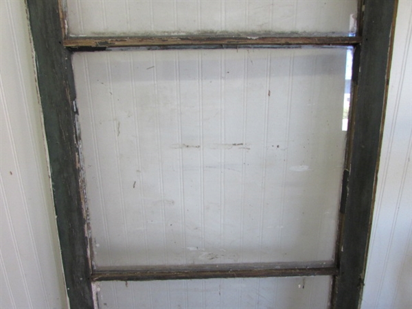 VINTAGE/ANTIQUE 3-PANE WINDOW WITH GLASS