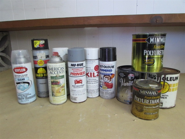 SPRAY PAINT & POLYURETHANE LOT