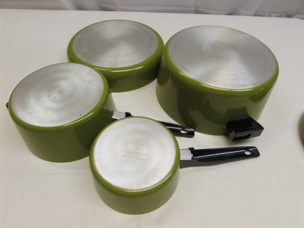 RETRO AVOCADO GREEN KITCHEN DELIGHT 7 PIECE COOKWARE SET