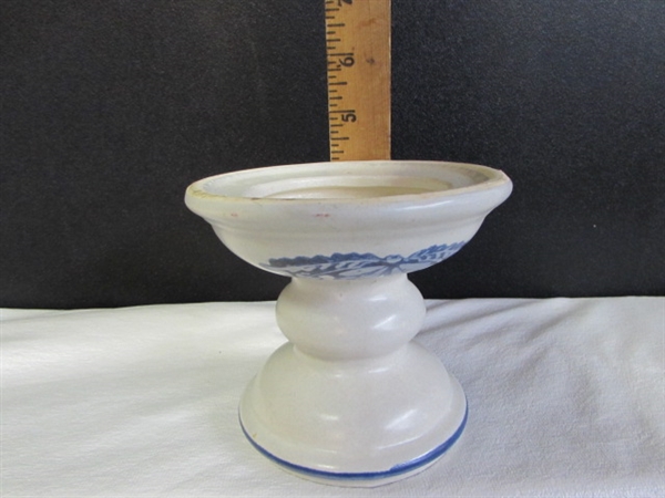 PFALTZGRAFF YORKTOWNE STONEWARE CANDLEHOLDER & HANDLED CANDLESTICK HOLDERS