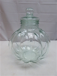 BEAUTIFUL EXTRA LARGE DECORATIVE GLASS JAR WITH LID