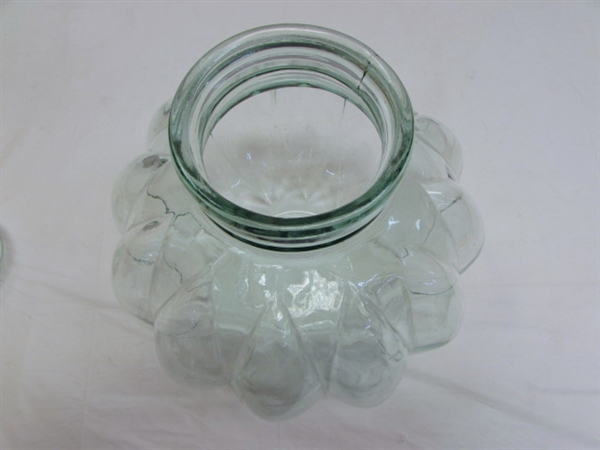 BEAUTIFUL EXTRA LARGE DECORATIVE GLASS JAR WITH LID