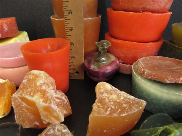 12 POUNDS OF CANDLEMAKING WAX & CANDLESTICK HOLDER