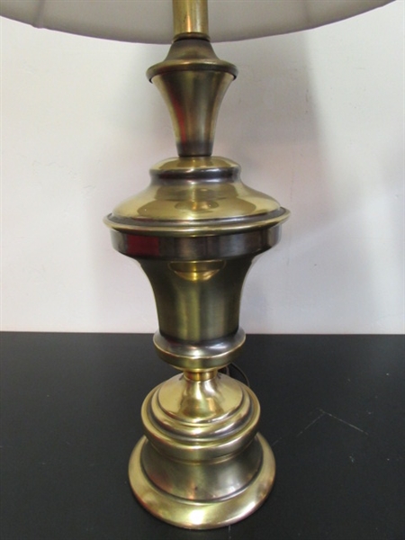 PAIR OF BRASS LAMPS