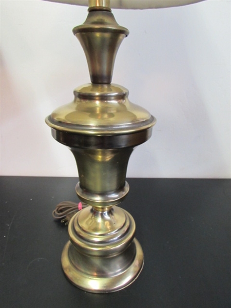 PAIR OF BRASS LAMPS