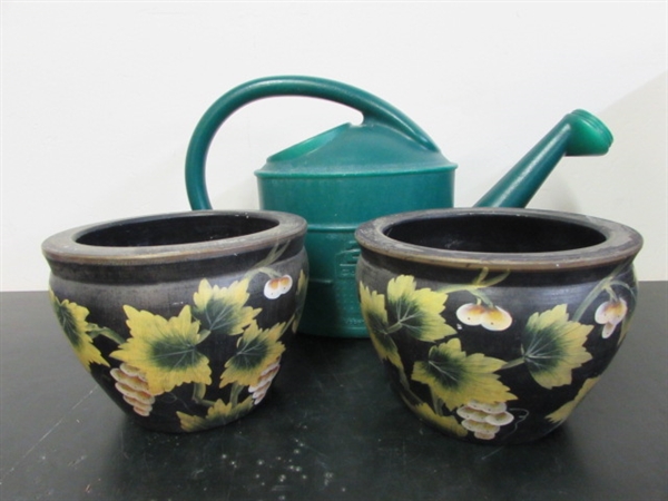 STONEWARE FLOWER POTS