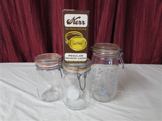 SET OF GLASS CANISTERS