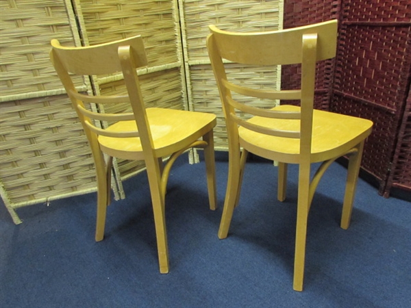 A PAIR OF CUTE LITTLE WOOD CHAIRS