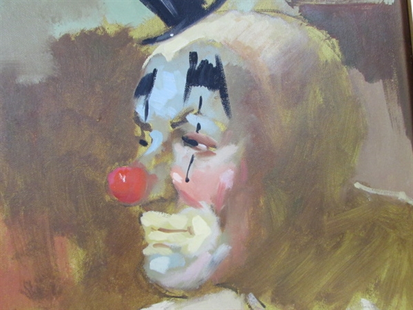 ORIGINAL OILS ON CANVAS CLOWN PAINTINGS BY MAGLI