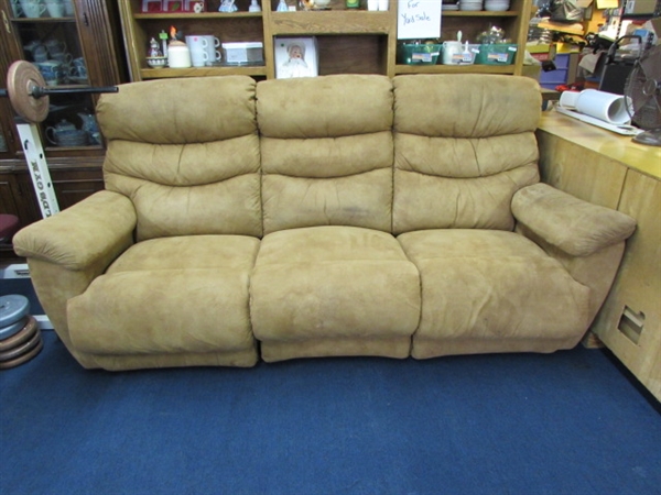 MICROSUEDE RECLINING SOFA