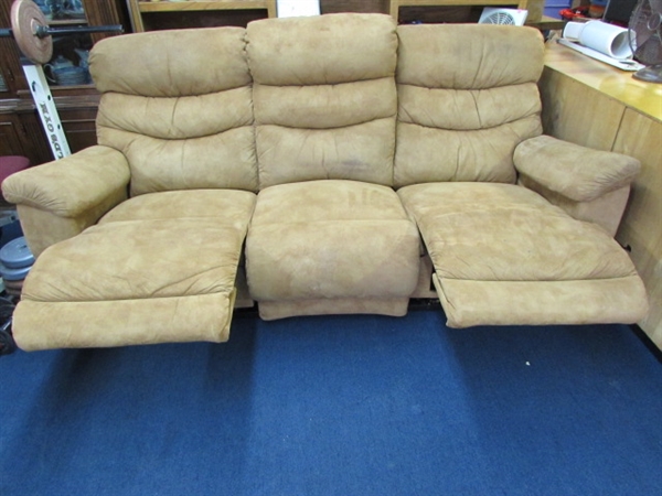 MICROSUEDE RECLINING SOFA