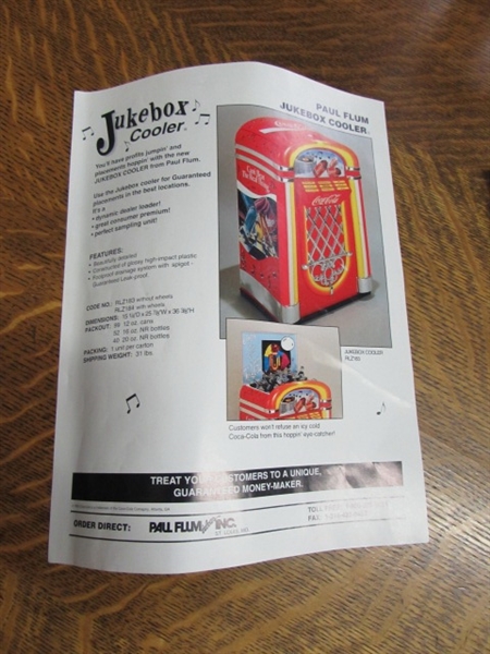 COCA-COLA JUKEBOX COOLER