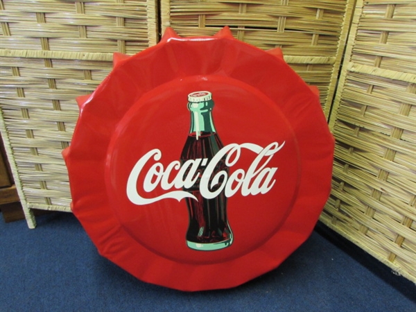 METAL COCA-COLA BOTTLE CAP SIGN BY LOCAL ARTIST RALPH STARRITT