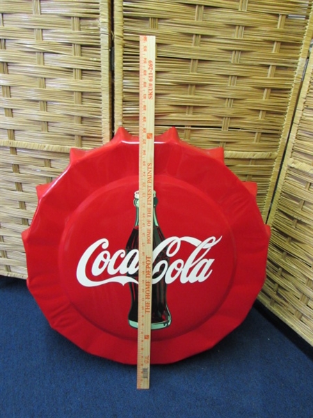 METAL COCA-COLA BOTTLE CAP SIGN BY LOCAL ARTIST RALPH STARRITT