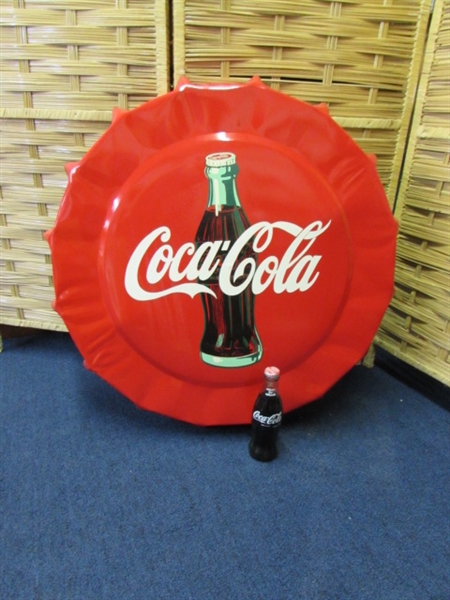 METAL COCA-COLA BOTTLE CAP SIGN BY LOCAL ARTIST RALPH STARRITT