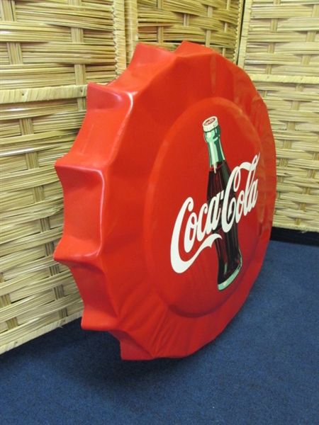 METAL COCA-COLA BOTTLE CAP SIGN BY LOCAL ARTIST RALPH STARRITT