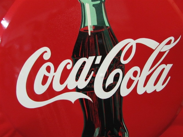 METAL COCA-COLA BOTTLE CAP SIGN BY LOCAL ARTIST RALPH STARRITT