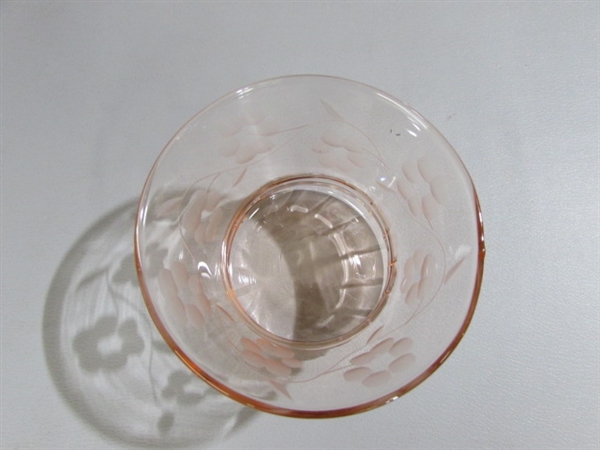 PINK DEPRESSION GLASS DESSERT CUPS