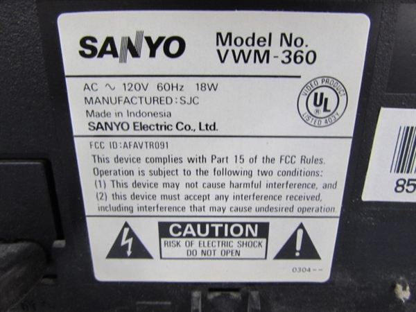 SANYO VCR