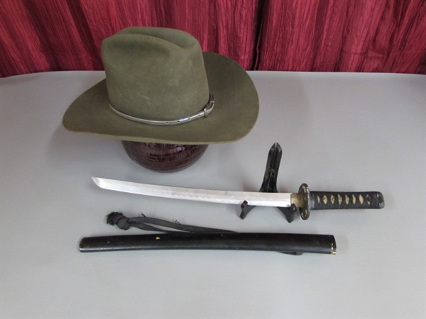 COWBOY HAT AND SWORD