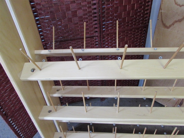 PINE WEAVING BOBBIN/SPOOL RACK