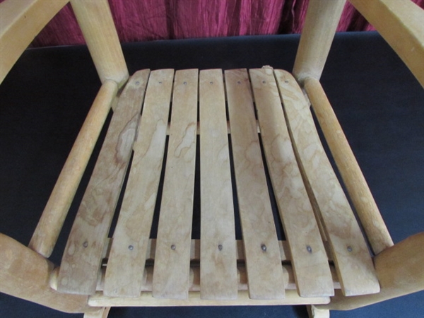 CHILDS WOOD ROCKING CHAIR