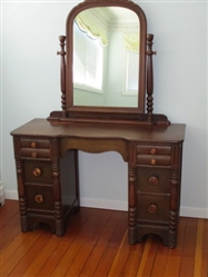 VINTAGE VANITY WITH MIRROR AND BENCH