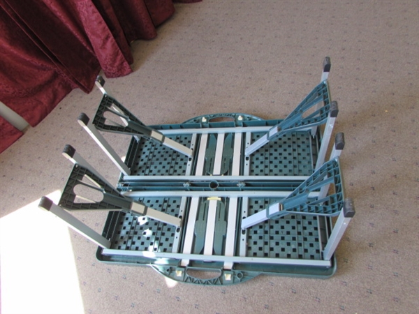 FOLDING PORTABLE TABLE WITH SEATING