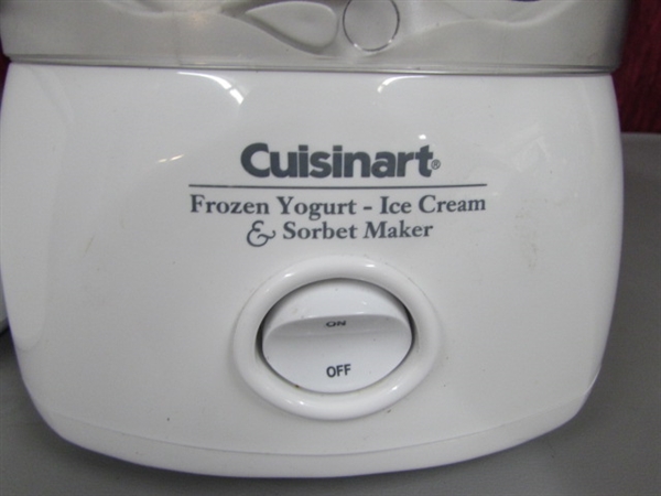 CUISINART FROZEN YOGURT, ICE CREAM AND SORBET MAKER