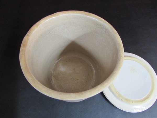 SMALL CERAMIC CROCK WITH LID