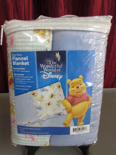 BABY CLOTHES, BIBS, & DO IT YOURSELF DISNEY BLANKET KIT