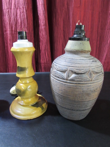 TWO BEAUTIFUL OIL LAMPS AND MORE