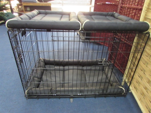 PRECISION DOG CRATE WITH 3 DOG BEDS