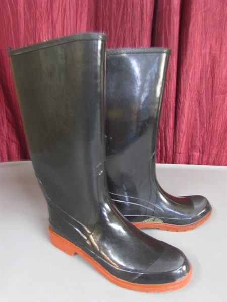 RUBBER BOOTS AND WOMENS CLOTHING
