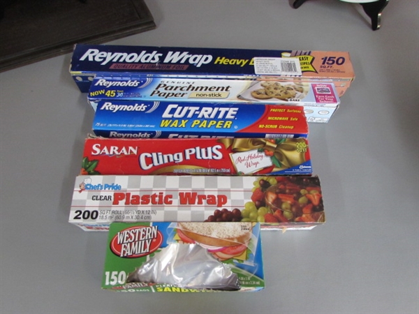 SERVING TRAYS, PLASTIC WRAP, BAGS, AND MORE.