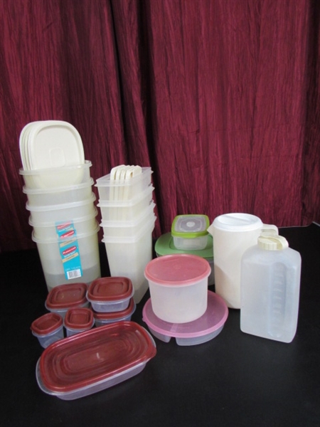 LARGE LOT OF STORAGE CONTAINERS