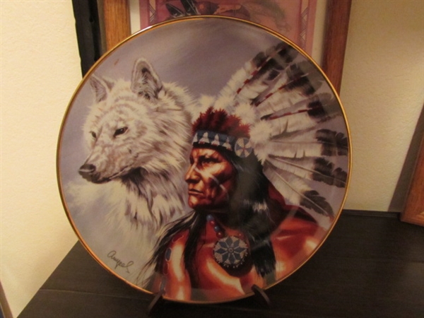 2 NATIVE AMERICAN COLLECTOR PLATES & DECOR