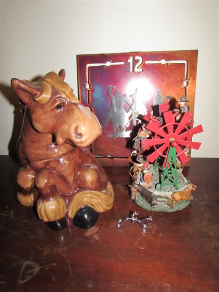 HORSE COOKIE JAR & COWBOY FERRIS WHEEL