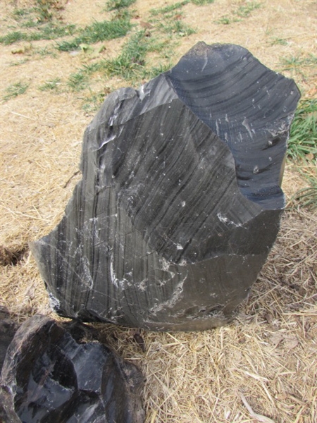 3 LARGE PIECES OF OBSIDIAN