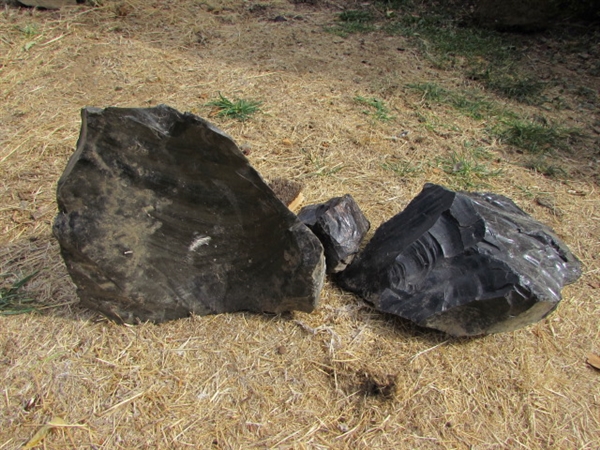 3 LARGE PIECES OF OBSIDIAN