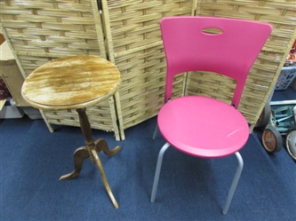 CHAIR AND SMALL TABLE