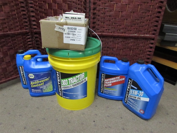 ANTIFREEZE, TRANSMISSION FLUID, OIL AND FILTERS