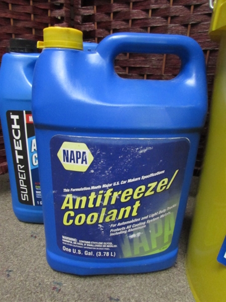 ANTIFREEZE, TRANSMISSION FLUID, OIL AND FILTERS