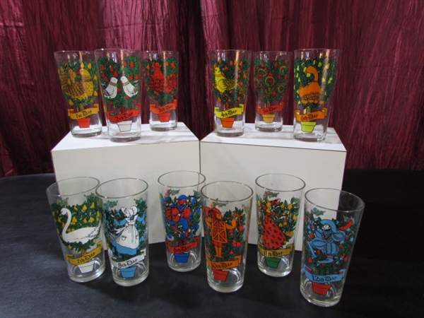 12 DAYS OF CHRISTMAS PEPSI-COLA DRINKING GLASSES