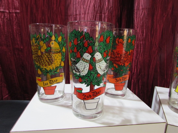 12 DAYS OF CHRISTMAS PEPSI-COLA DRINKING GLASSES